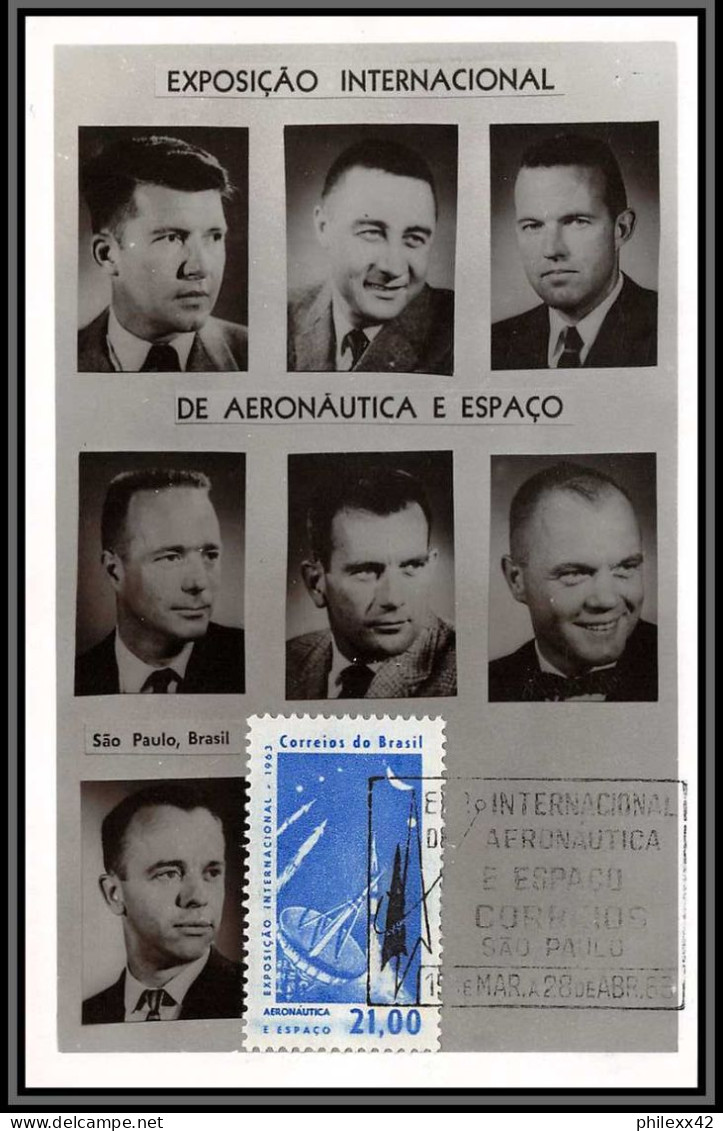 2073 Espace (space Raumfahrt) Carte Maximum (card) Brésil (brazil) Exposiçao De Aeronautica E Espaço 15-28/3/1963 - Amérique Du Sud