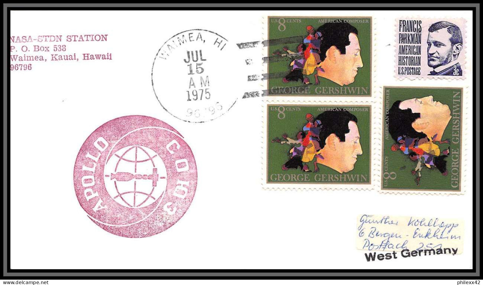 1990 Espace (space Raumfahrt) Lettre (cover Briefe) USA Apollo Soyuz (soyouz Sojus) 19 Project 15/7/1975 Waimea Hawai - Estados Unidos