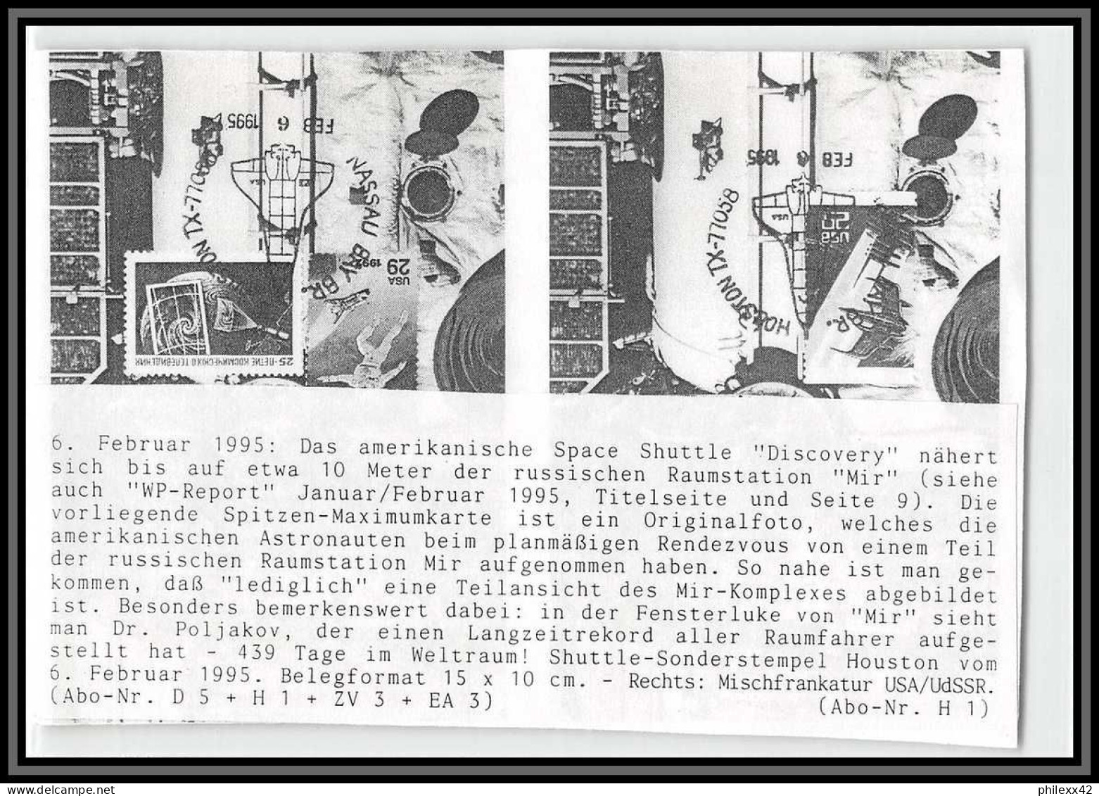 2126 Espace (space Raumfahrt) Photos USA / Russie (Russia) Sts-63 Discovery Shuttle (navette) 3/2/1995 - Stati Uniti