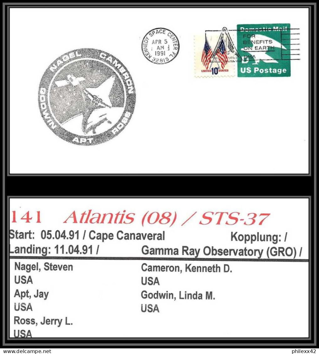 1854 Espace (space Raumfahrt) Entier Postal (Stamped Stationery) USA Start STS 37 Atlantis Navette Shuttle - 5/4/1991 - Verenigde Staten