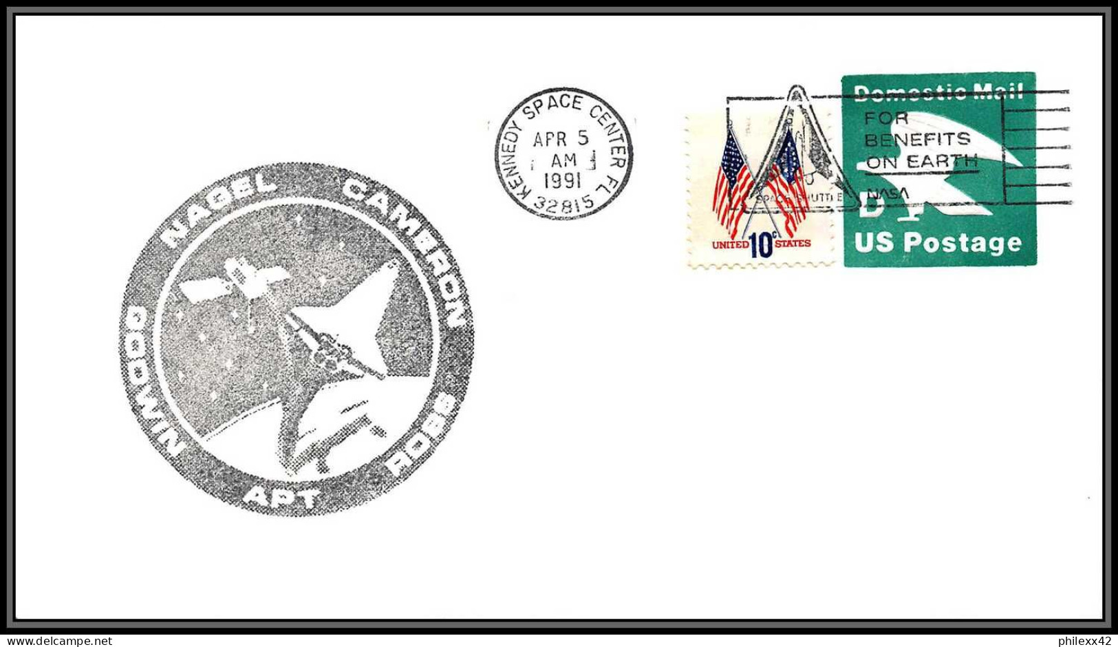 1854 Espace (space Raumfahrt) Entier Postal (Stamped Stationery) USA Start STS 37 Atlantis Navette Shuttle - 5/4/1991 - USA