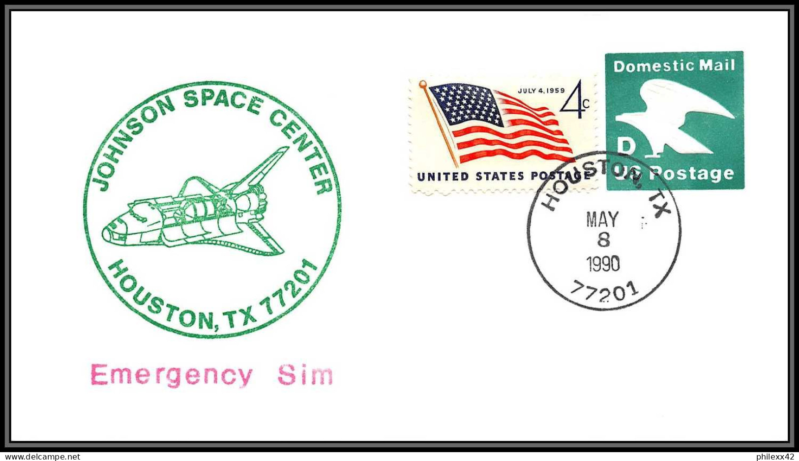 1839 Espace (space Raumfahrt) Entier Postal (Stamped Stationery USA Emergency Sim Discovery Shuttle (navette) - 8/5/1990 - Etats-Unis