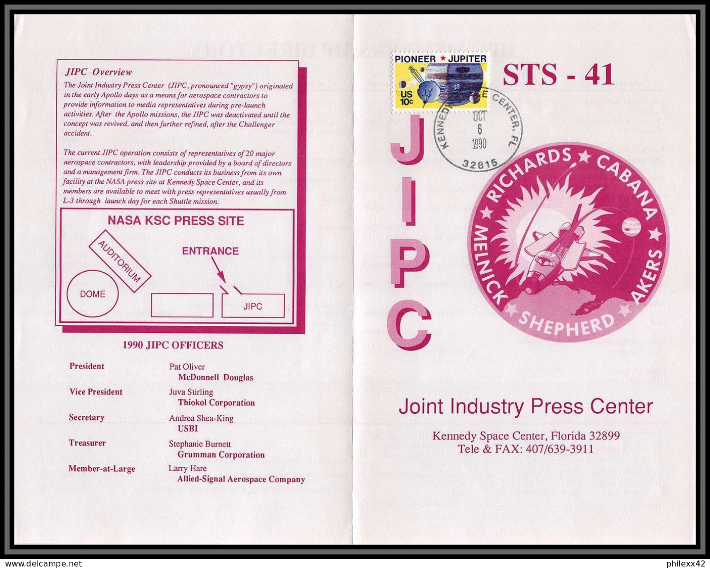 1848X Espace (space Raumfahrt) Document Usa Sts - 41 Shuttle (navette) 6/10/1990 Joint Industry Press Center - United States