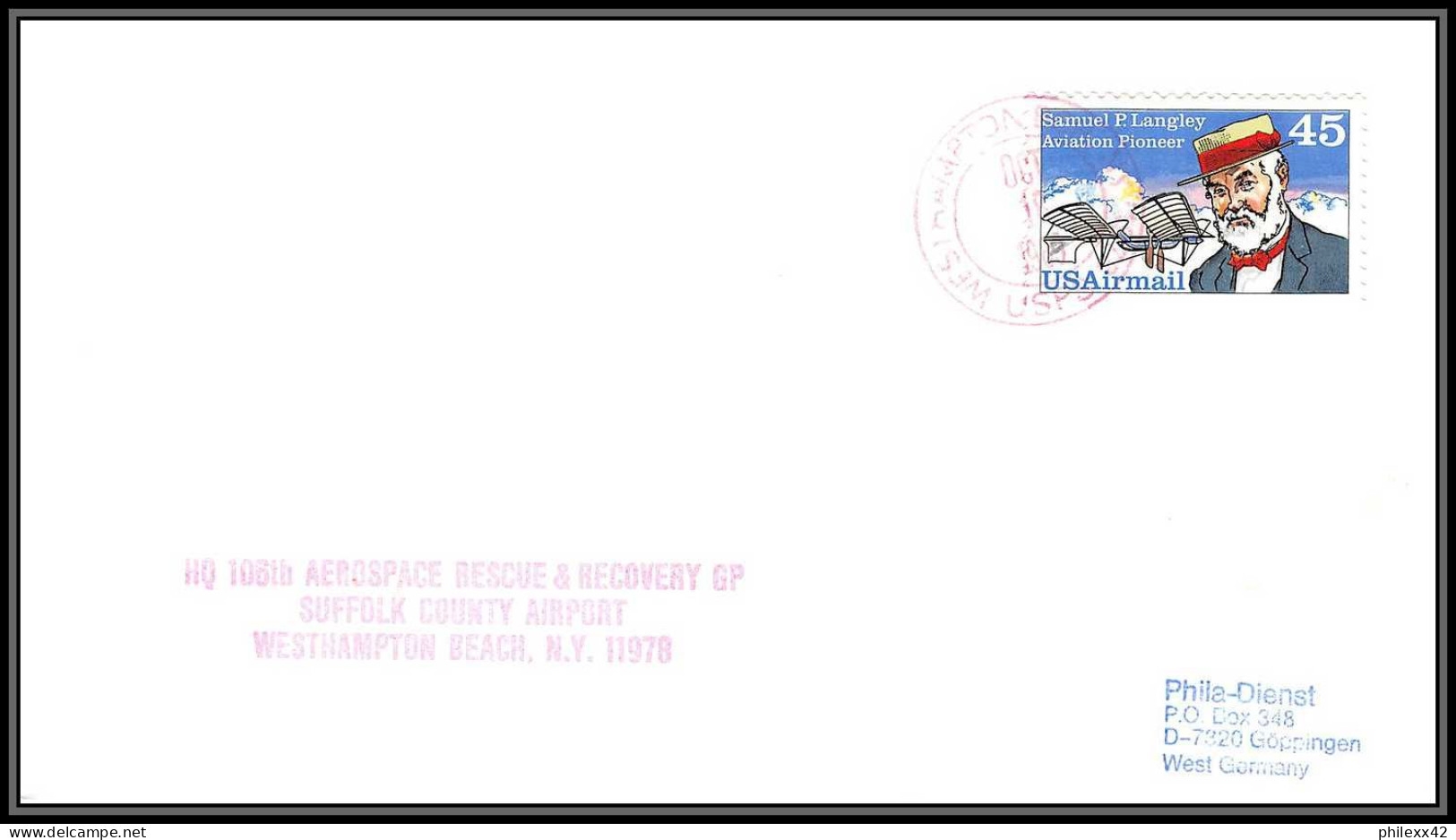 1822 Espace (space Raumfahrt) Lettre (cover Briefe) USA Start STS 34 Atlantis Navette Shuttle - Westhampton 18/10/1989 - United States
