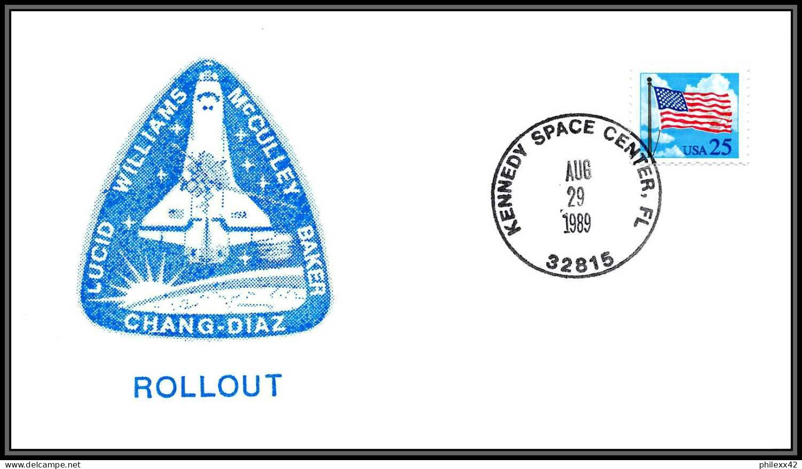 1813 Espace (space Raumfahrt) Lettre (cover Briefe) USA STS Rollout Atlantis Navette Shuttle - 29/8/1989 - Estados Unidos