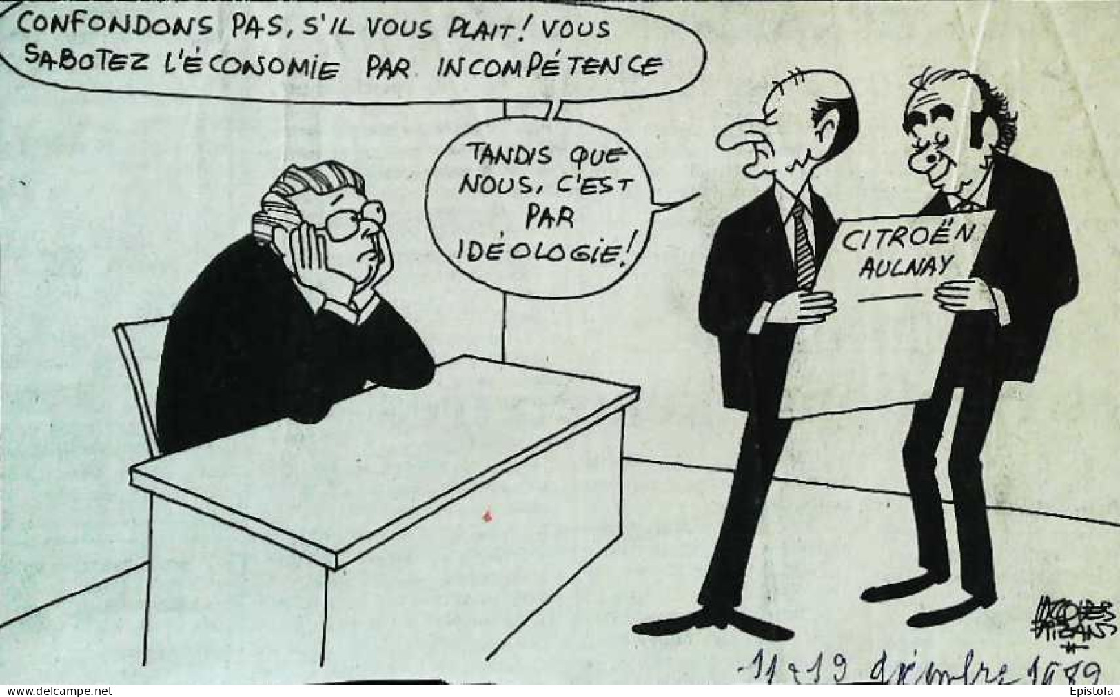 ► Coupure De Presse  Quotidien Le Figaro Jacques Faisant 1983  Citroen Aulnay Gattaz Marchais Mauroy Incompétence Idéolo - 1950 - Heute