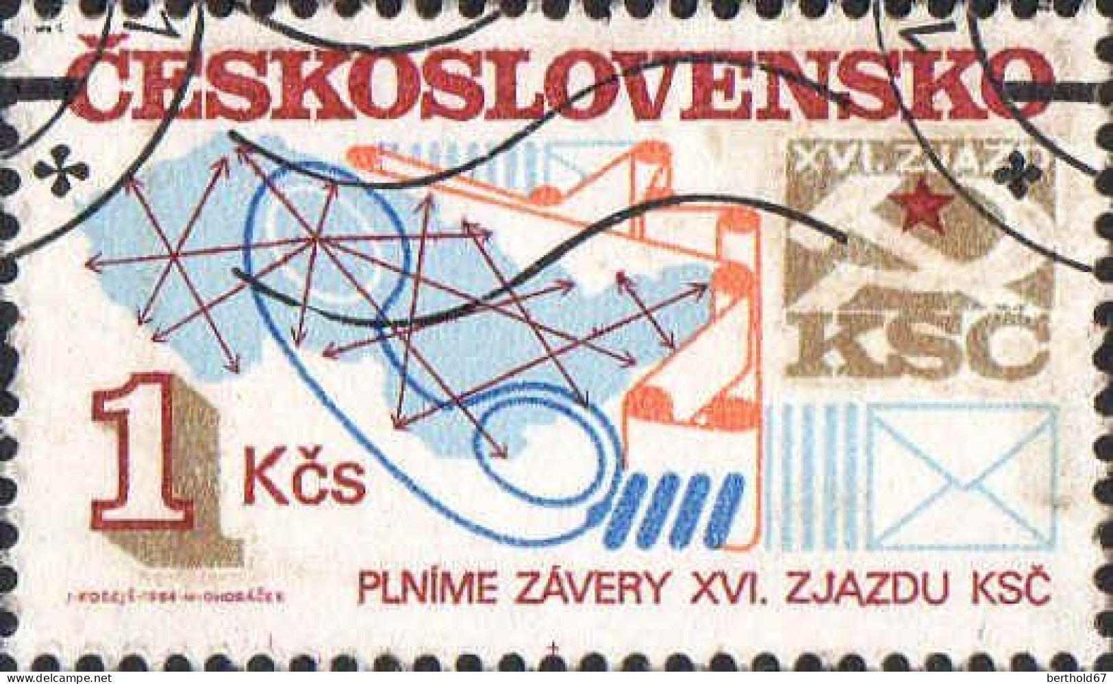 Tchekoslovaquie Poste Obl Yv:2604 Mi:2786 Plnime Zavery XVI Zjazdu Ksc (cachet Rond) - Usati