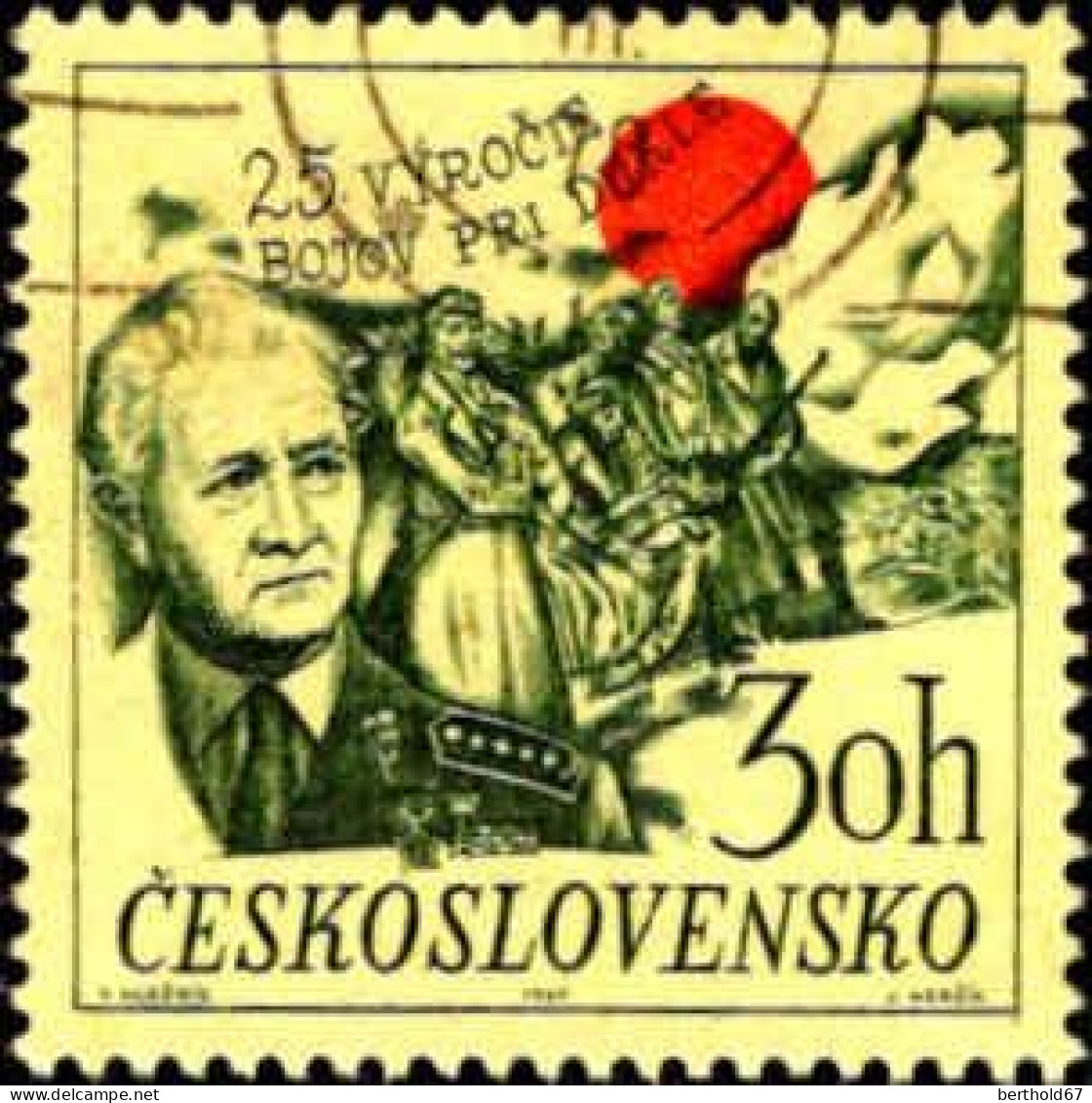 Tchekoslovaquie Poste Obl Yv:1737 Mi:1890 25th Anniversary Of The Battle Of Dukla Pass (Beau Cachet Rond) - Gebraucht