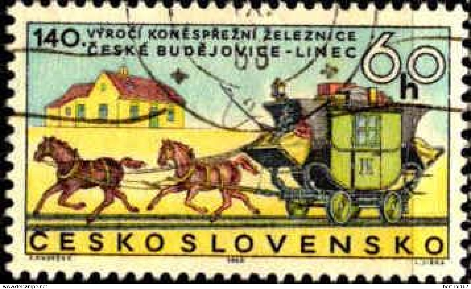 Tchekoslovaquie Poste Obl Yv:1654 Mi:1806 Horse-drawn Railroad C. Budejovice To Li (TB Cachet Rond) - Gebraucht