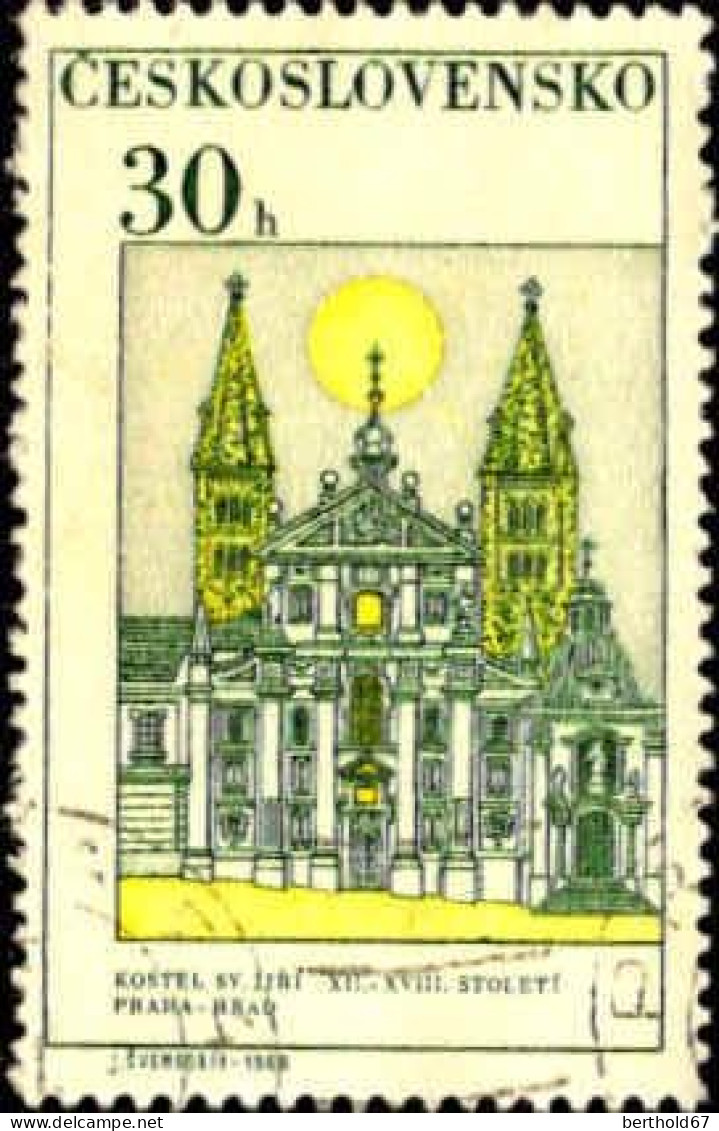 Tchekoslovaquie Poste Obl Yv:1647 Mi:1798 St. George's Basilica Prague Castle (Beau Cachet Rond) - Used Stamps