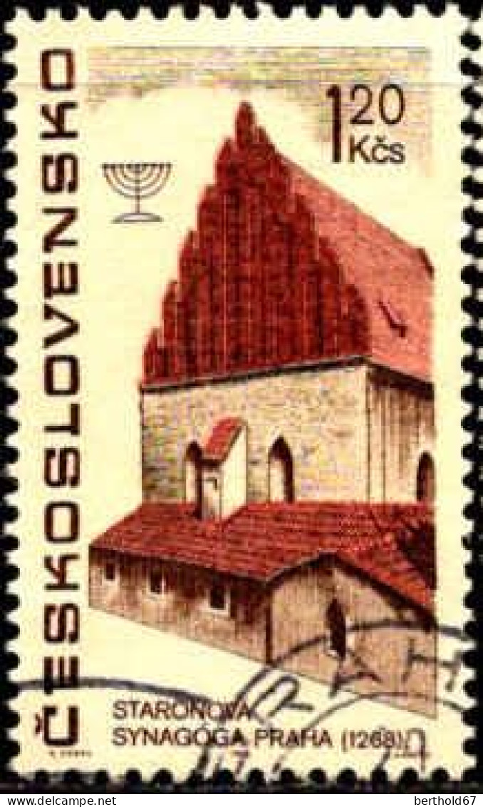 Tchekoslovaquie Poste Obl Yv:1572 Mi:1712 Old-new Synagogue Prague, 13th Cent. (TB Cachet Rond) - Usati
