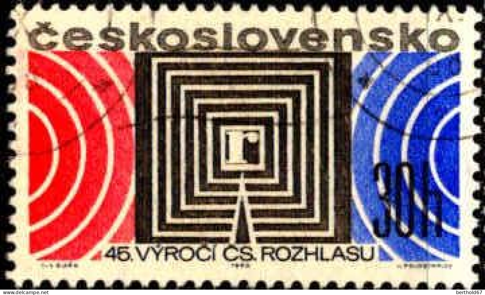 Tchekoslovaquie Poste Obl Yv:1629/1630 Radio & Télévision (Beau Cachet Rond) - Oblitérés