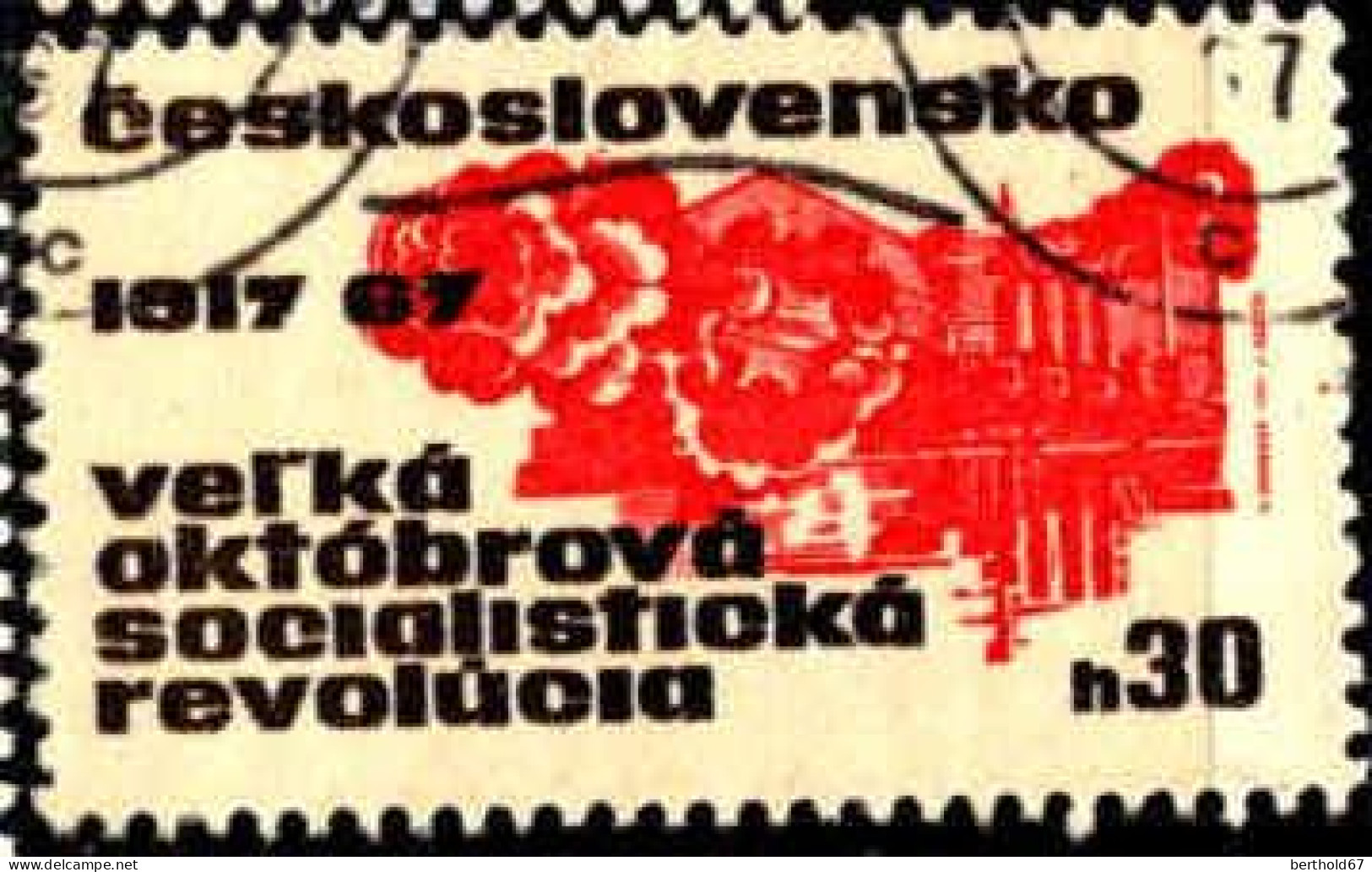 Tchekoslovaquie Poste Obl Yv:1598/1599 Cinquantenaire De La Révolution D'octobre (cachet Rond) - Gebraucht