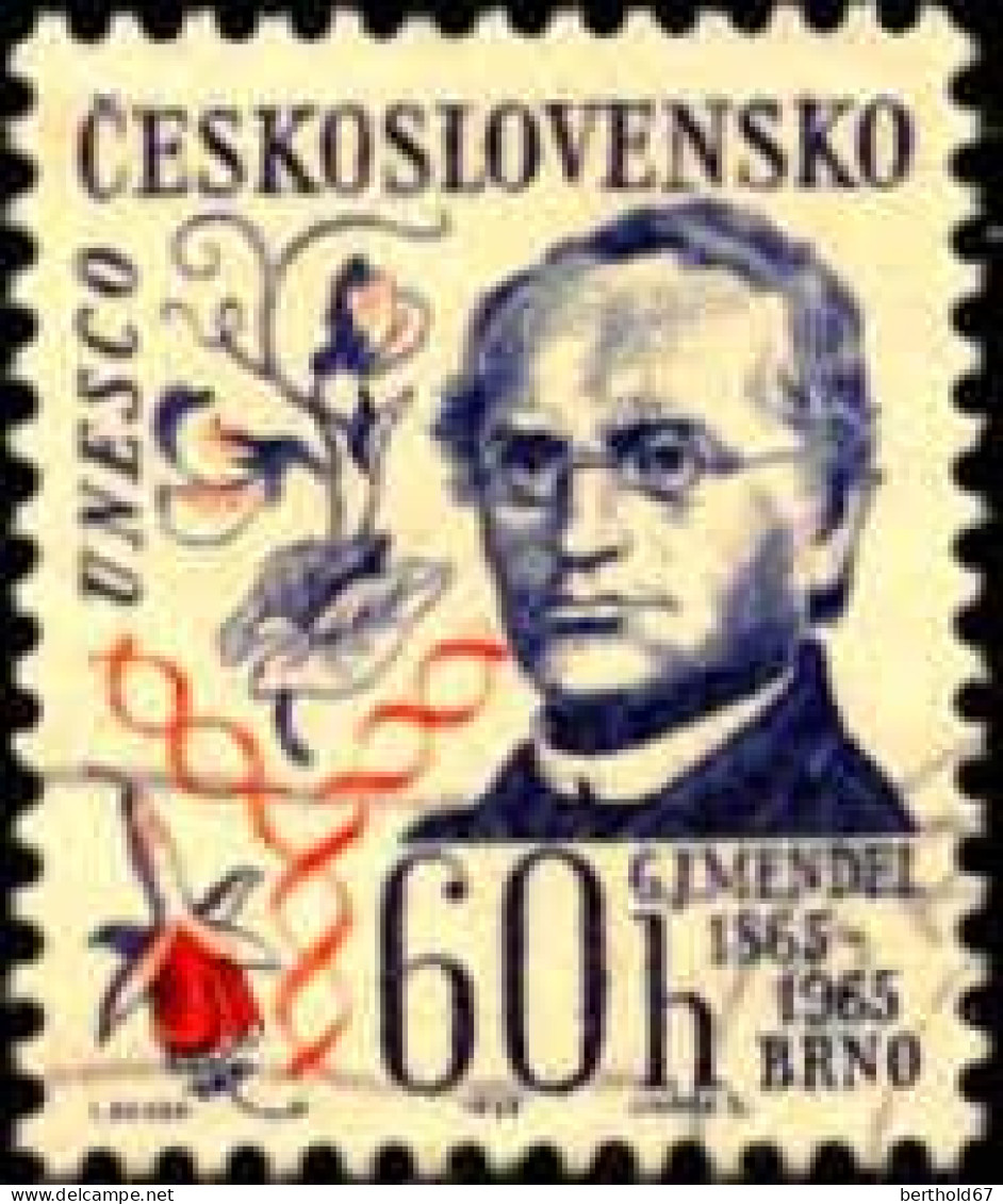 Tchekoslovaquie Poste Obl Yv:1423 Mi:1557 Johann Gregor Mendel Biologiste (cachet Rond) - Usati