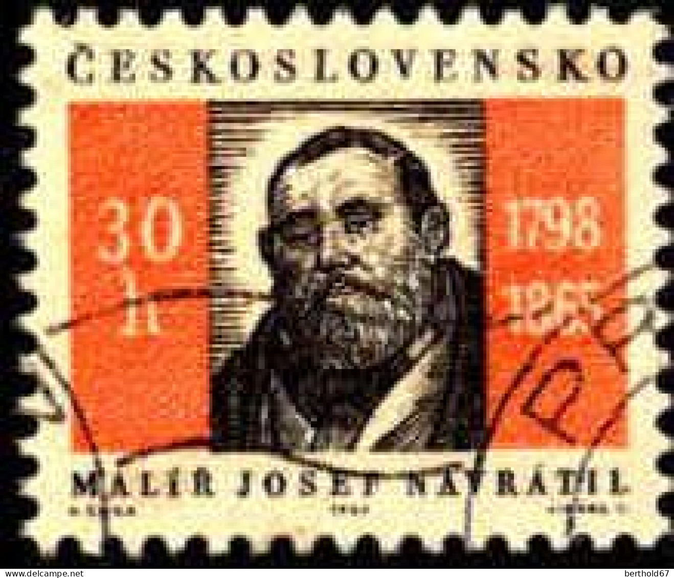 Tchekoslovaquie Poste Obl Yv:1426 Mi:1562 Josef Navrátil Peintre (Beau Cachet Rond) - Used Stamps