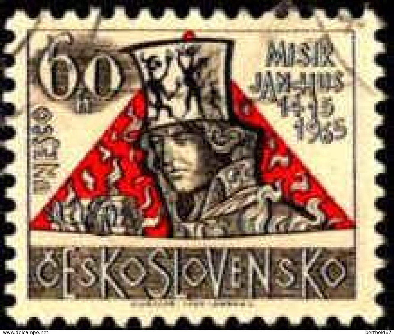 Tchekoslovaquie Poste Obl Yv:1422 Mi:1556 Jan Hus (cachet Rond) - Oblitérés