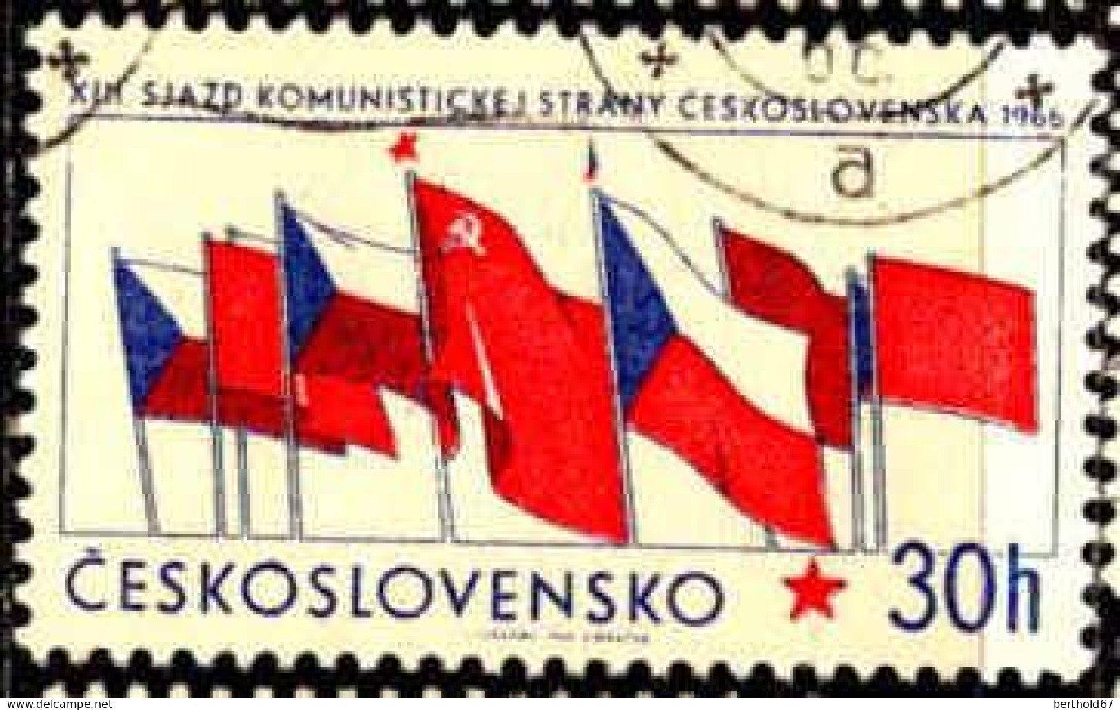 Tchekoslovaquie Poste Obl Yv:1489/1490 13.Congrès Du Parti Communiste (Beau Cachet Rond) - Gebraucht