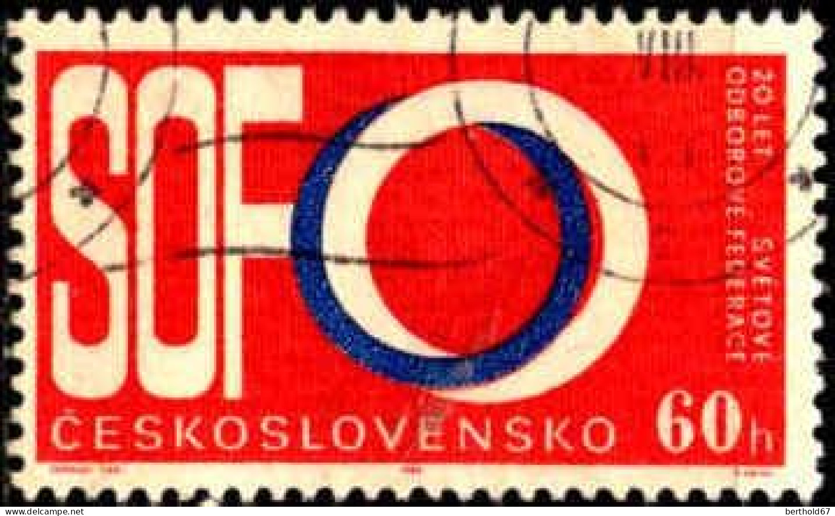 Tchekoslovaquie Poste Obl Yv:1417 Mi:1551 World Trade Unions Federation 20th Anniversary (Beau Cachet Rond) - Used Stamps