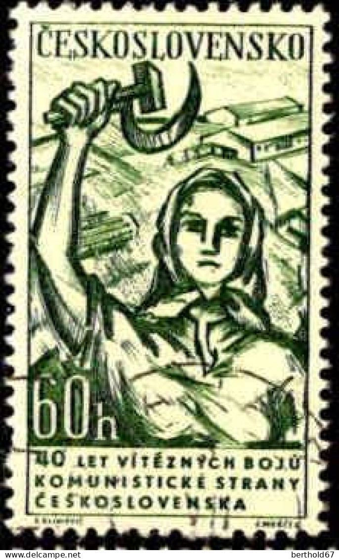 Tchekoslovaquie Poste Obl Yv:1154 Mi:1272 40.Anniversaire Du Parti Communiste (cachet Rond) - Used Stamps