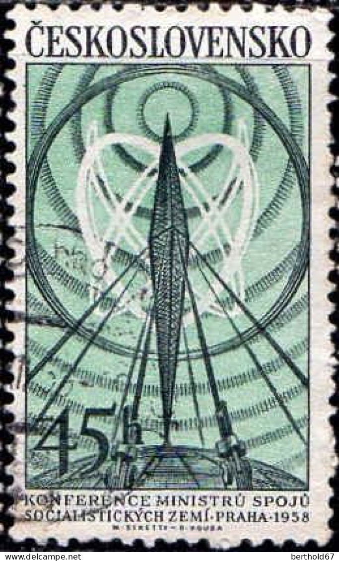 Tchekoslovaquie Poste Obl Yv: 968 Mi:1084 Antenne De Transmission (Beau Cachet Rond) - Usados