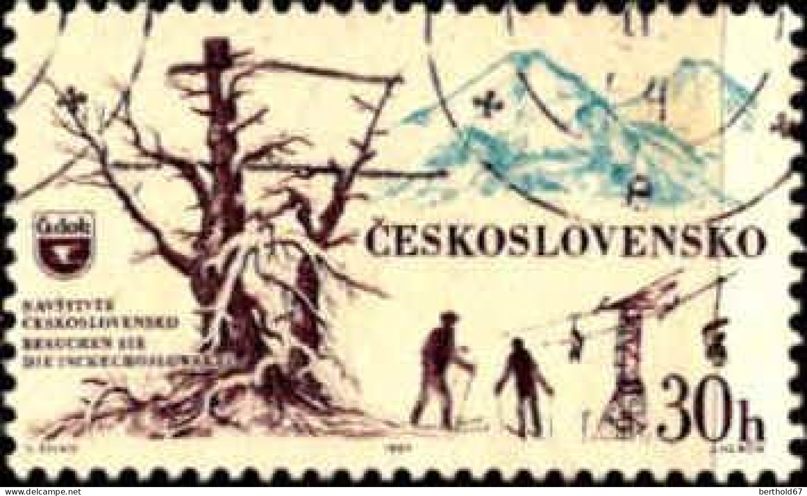 Tchekoslovaquie Poste Obl Yv:1321/1322 Tourisme (Beau Cachet Rond) - Oblitérés