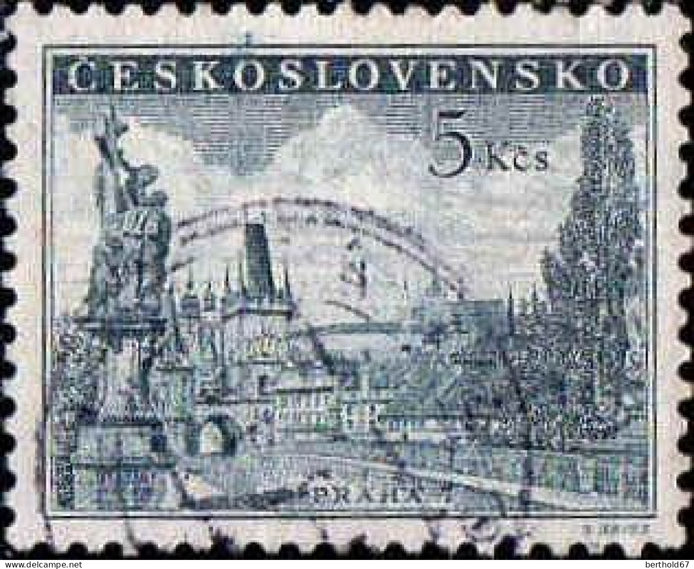 Tchekoslovaquie Poste Obl Yv: 722 Mi:818a Praha Pont Charles & Château (Beau Cachet Rond) - Oblitérés