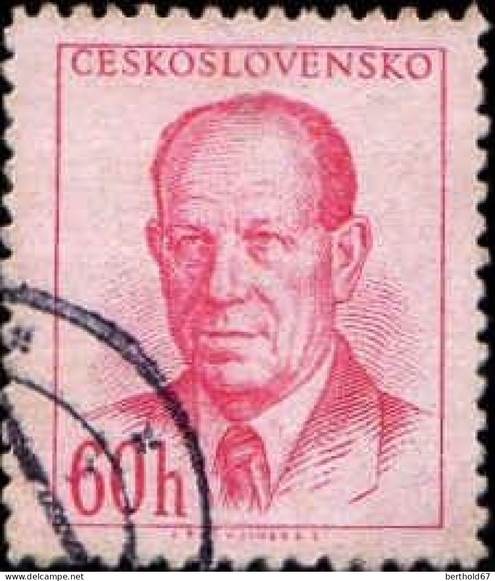 Tchekoslovaquie Poste Obl Yv: 720/721 Président Antonin Zapotocky (TB Cachet Rond) - Usati