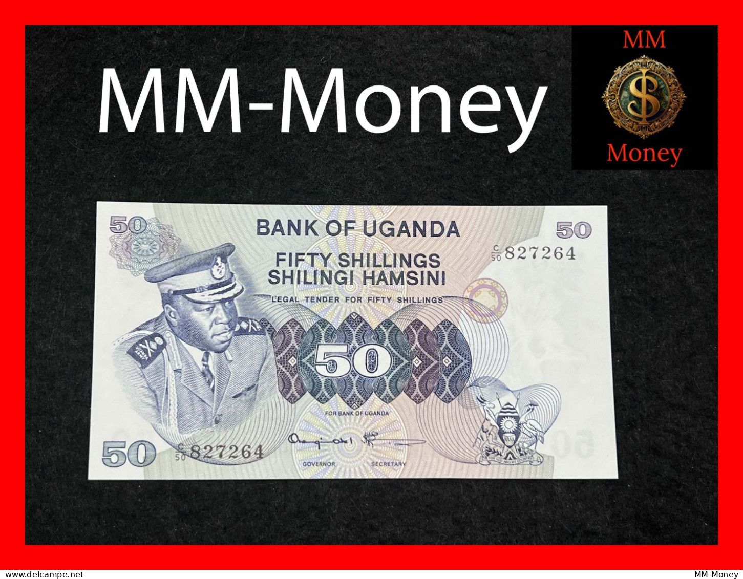 UGANDA  50 Shillings  1973  P. 8   **Idi Amin**  "scarce"   UNC - Uganda