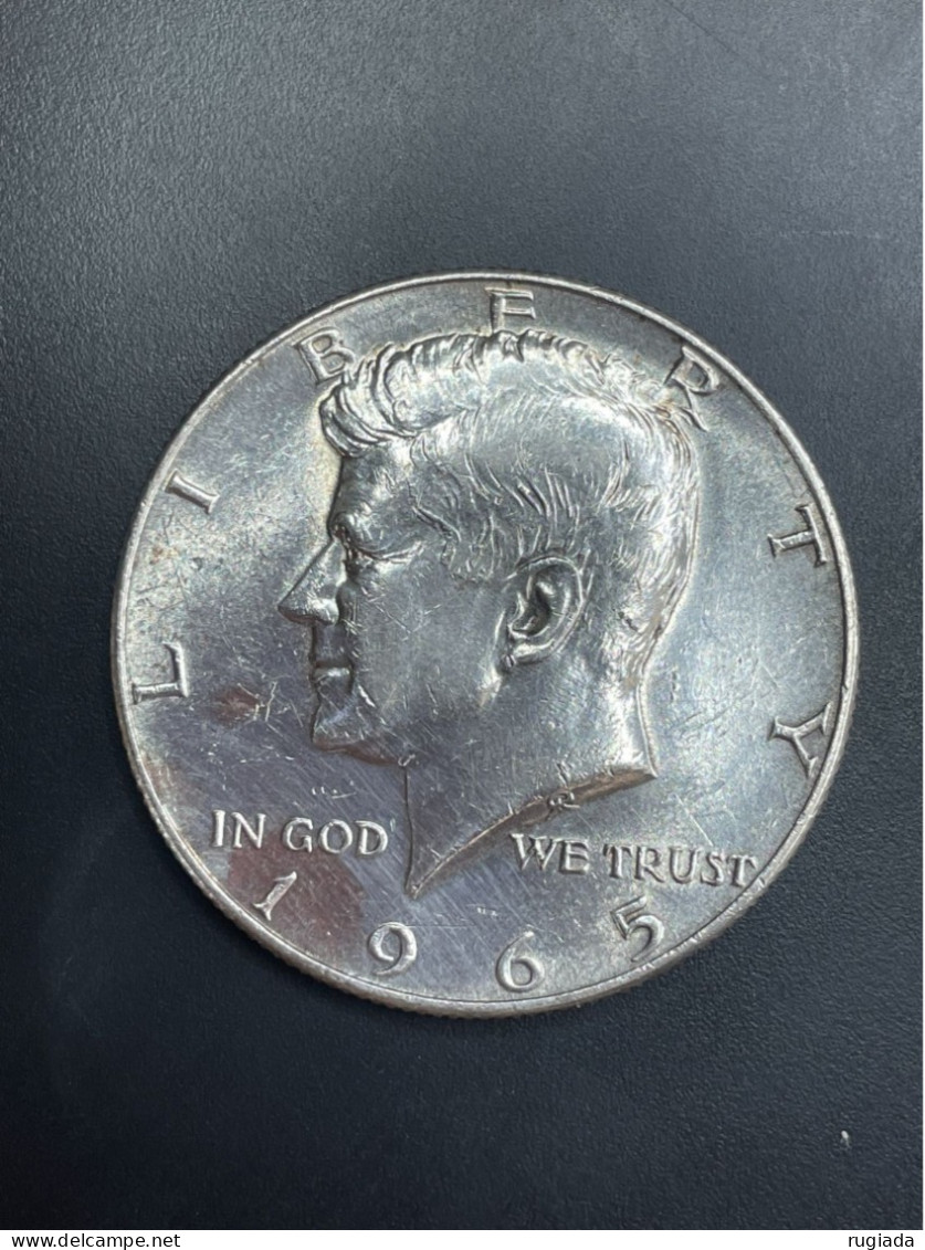 1965 US Kennedy Half Dollar, Silver .40, AU About Uncirculated - 1964-…: Kennedy