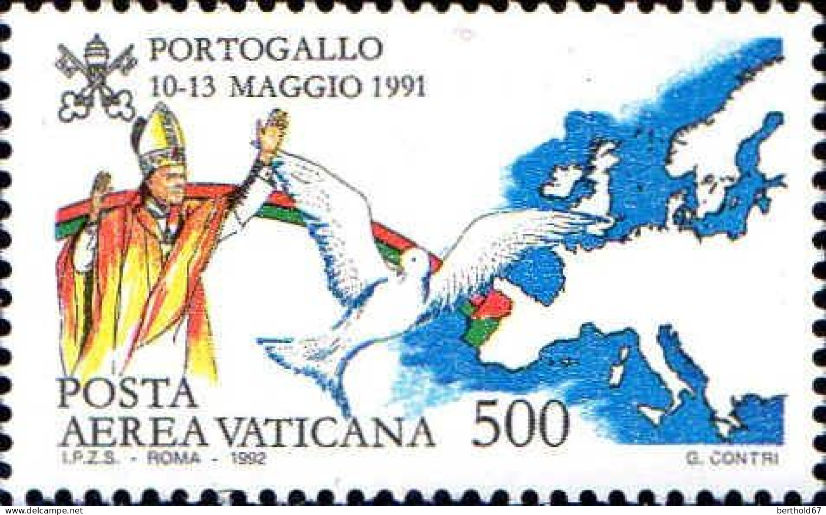 Vatican Avion N** Yv:  92/95 Voyages De Jean Paul II - Poste Aérienne