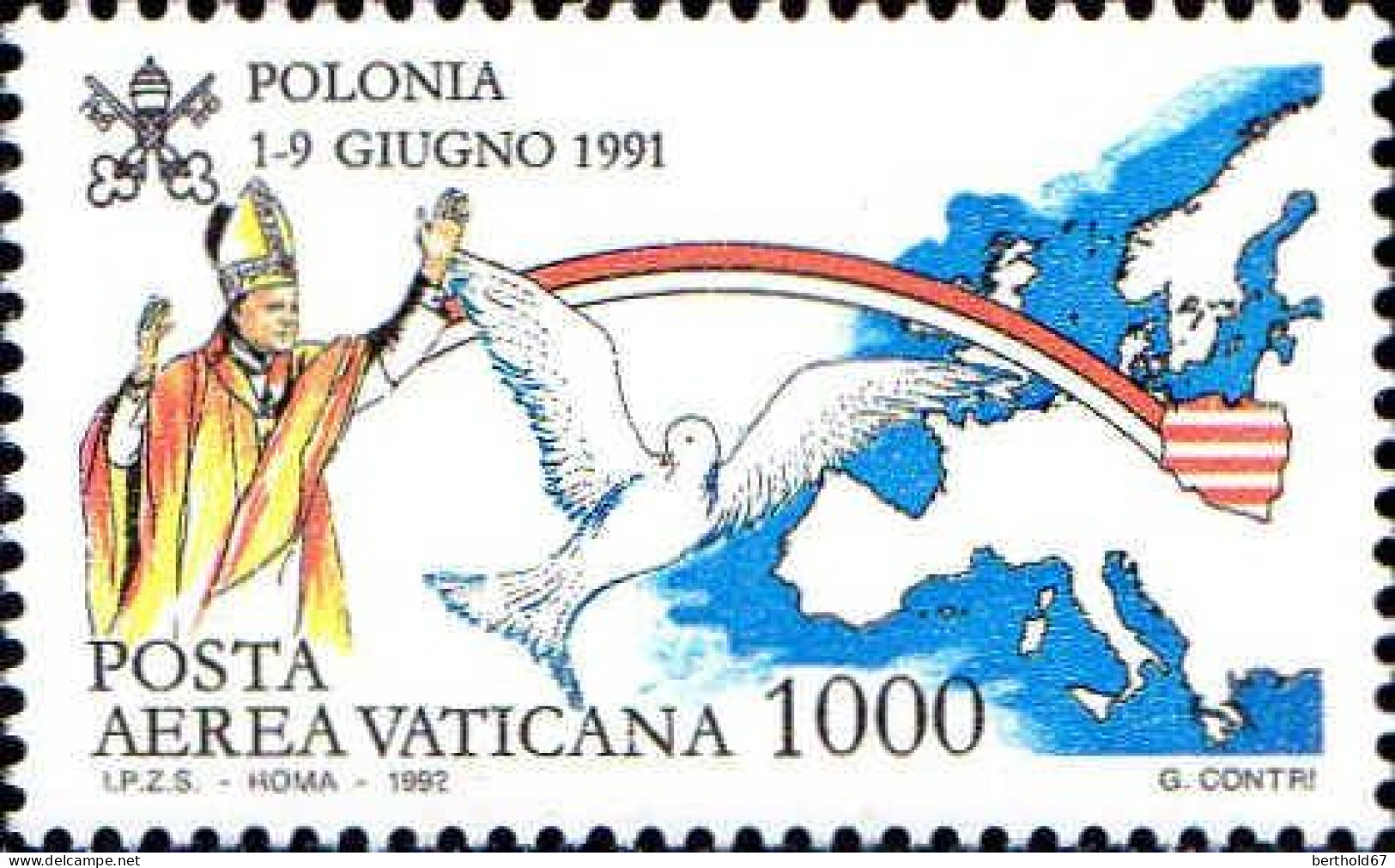 Vatican Avion N** Yv:  92/95 Voyages De Jean Paul II - Poste Aérienne
