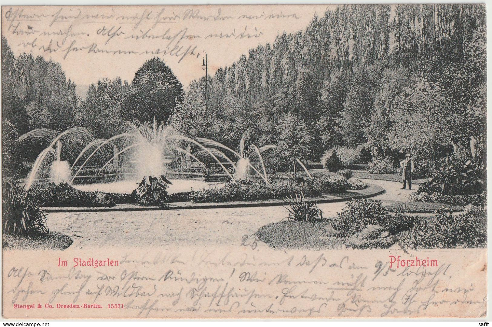 AK Pforzheim, Im Stadtgarten 1905 - Pforzheim