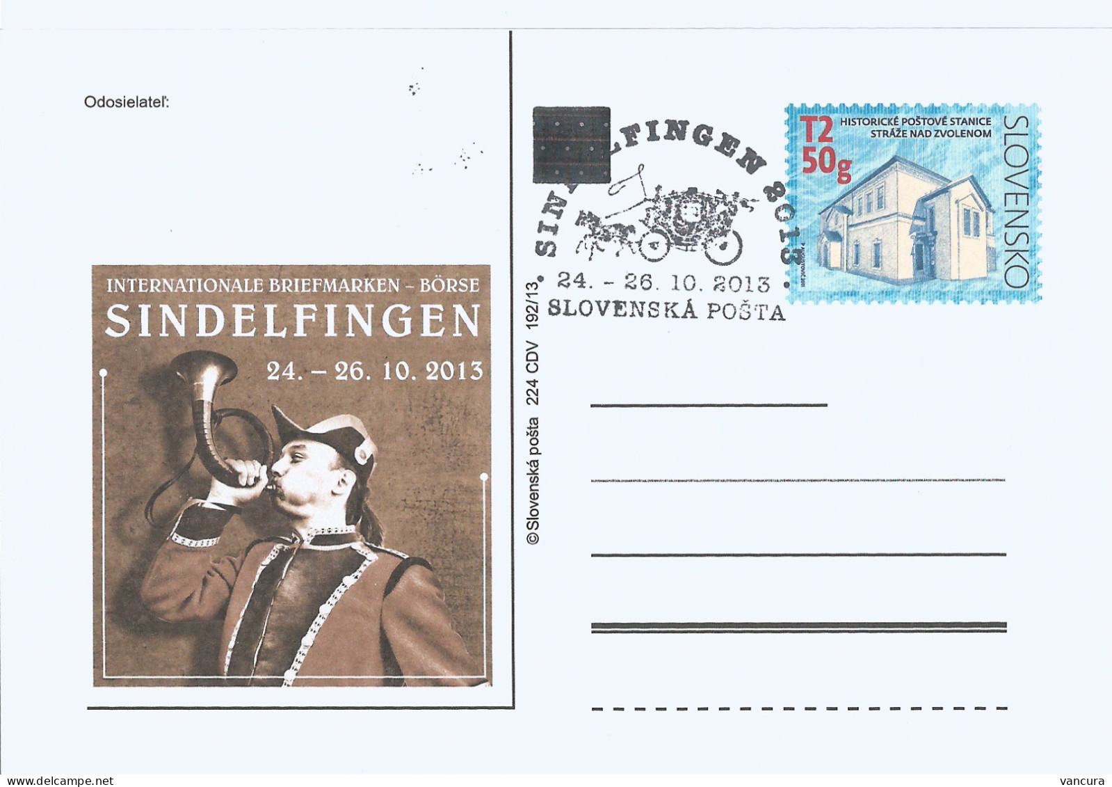 CDV 224 Slovakia Sindelfingen Stamp Fair 2013 - Esposizioni Filateliche