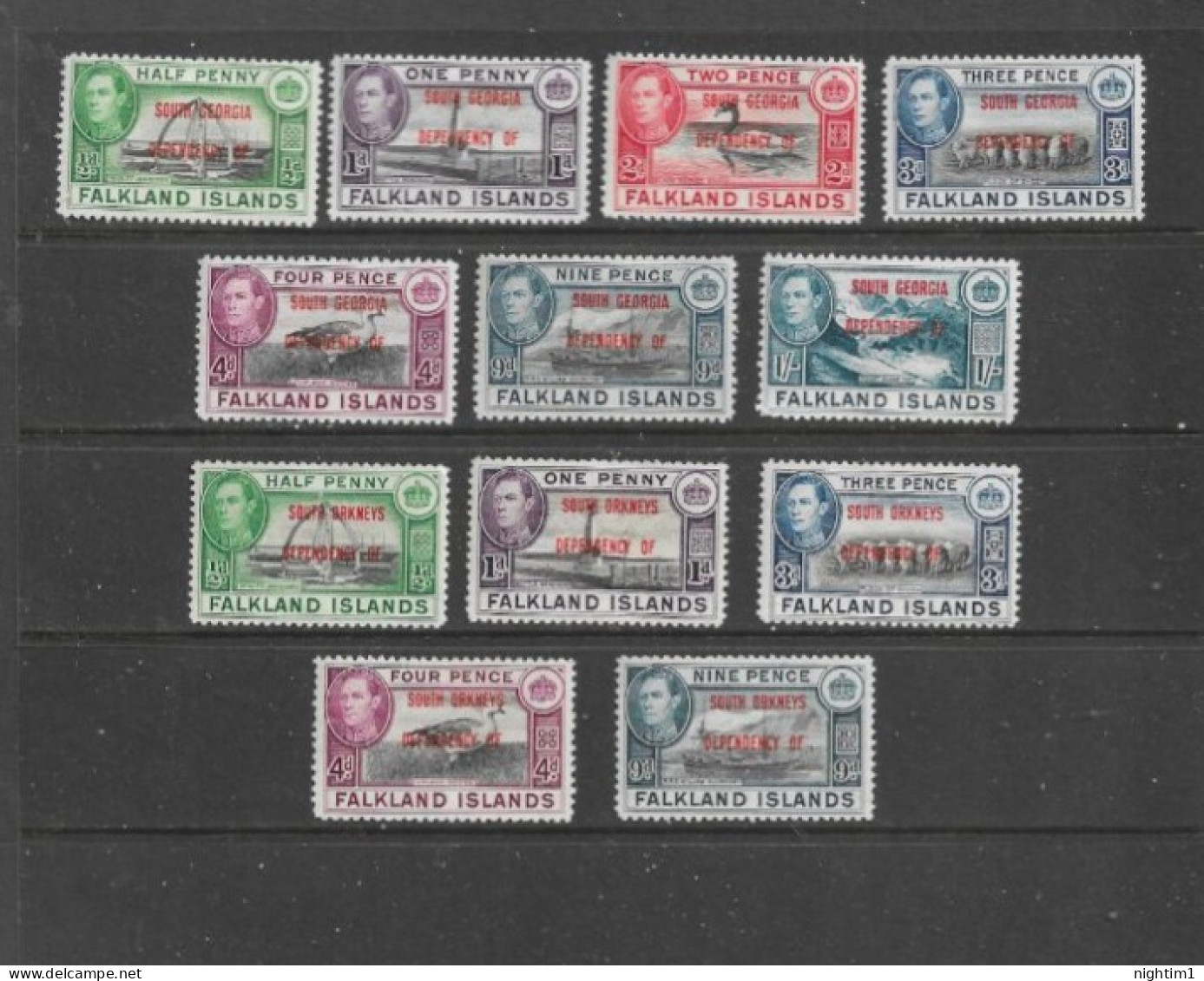 FALKLAND ISLANDS COLLECTION. OVERPRINTED SOUTH GEORGIA AND SOUTH ORKNEYS.  MINT. - Falkland Islands