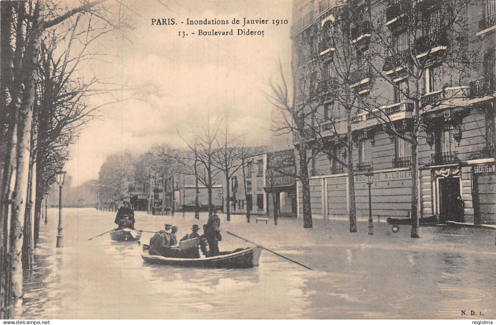 75-PARIS INONDATIONS BOULEVARD DIDEROT-N°T1097-C/0263 - Inondations De 1910