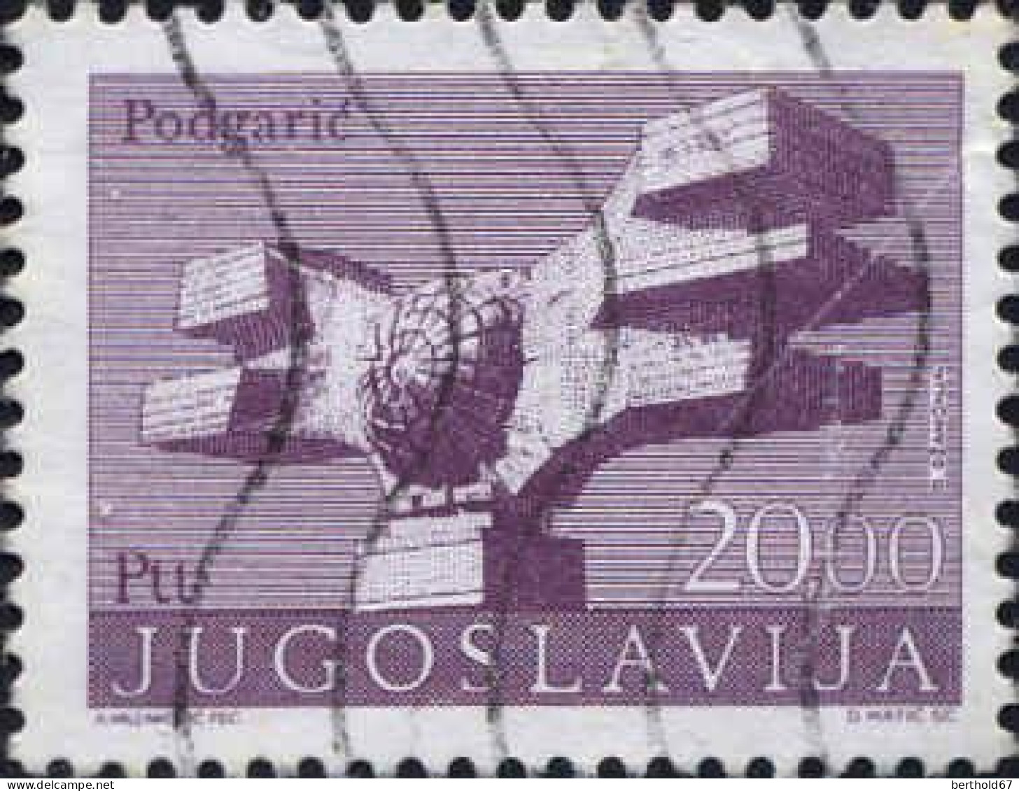 Yougoslavie Poste Obl Yv:1427b Mi:1544IIA Podgaric (Lign.Ondulées) - Used Stamps
