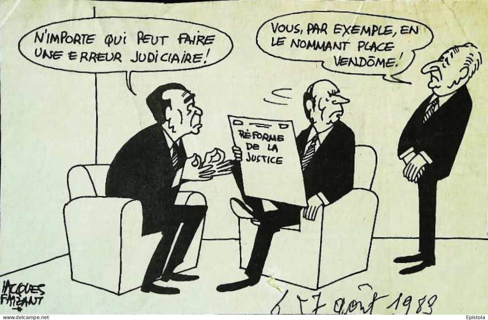 ► Coupure De Presse  Quotidien Le Figaro Jacques Faisant 1983  Reforme De La Justice Place Vendôme - Desde 1950