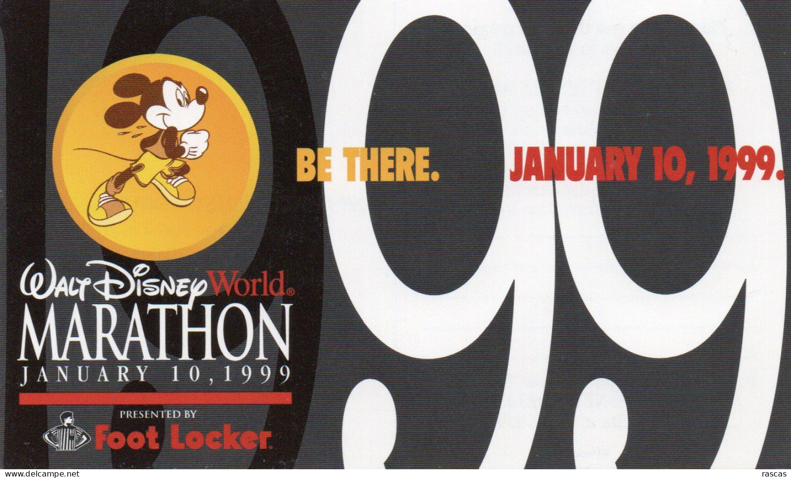 CLB - ATHLETISME - CPM - WALT DISNEY WORLD MARATHON - 10 JANVIER 1999 - FORMAT 12.5 X 7.7 - Athletics