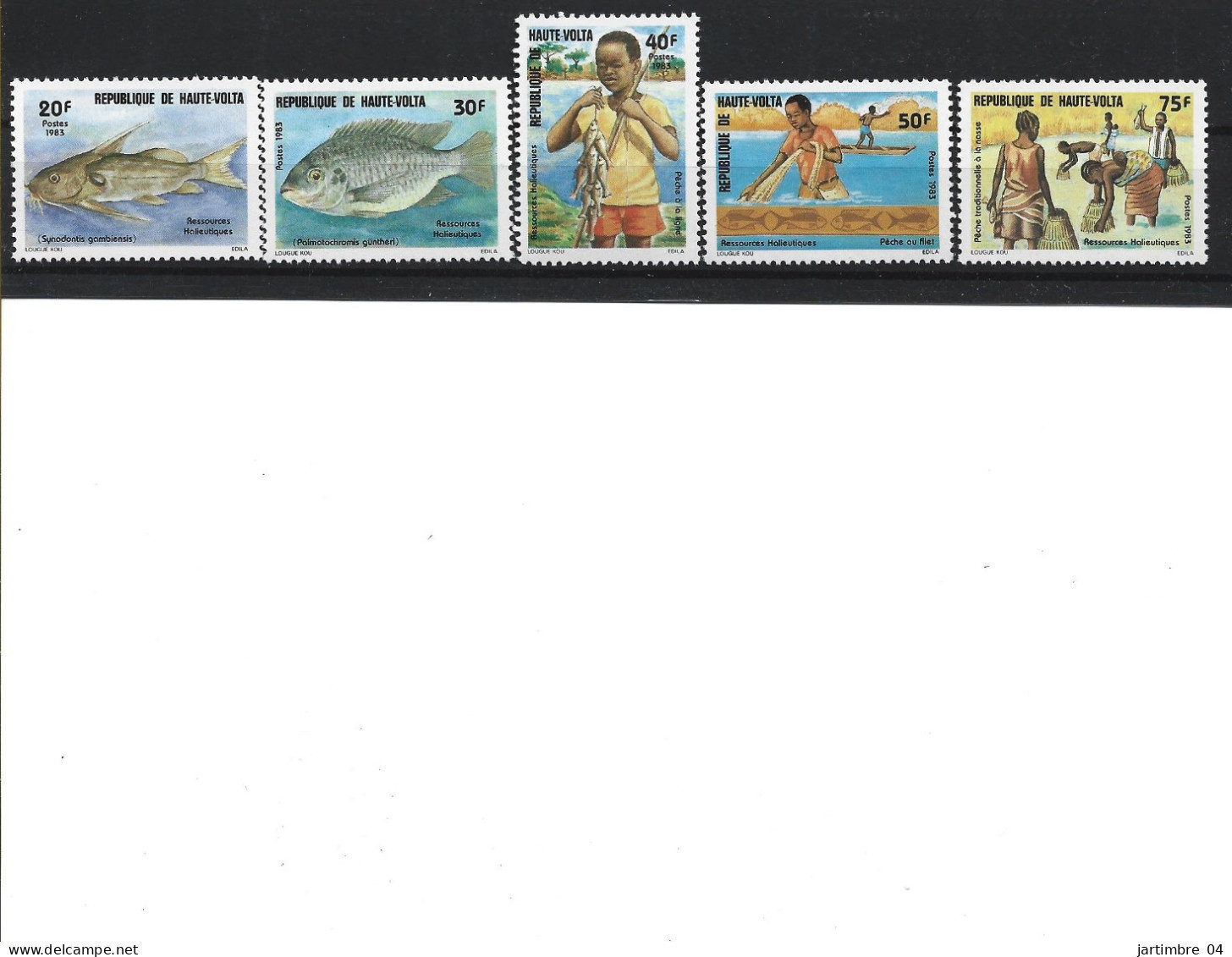 1983 HAUTE VOLTA 601-05** Poissons, Pêche - Opper-Volta (1958-1984)