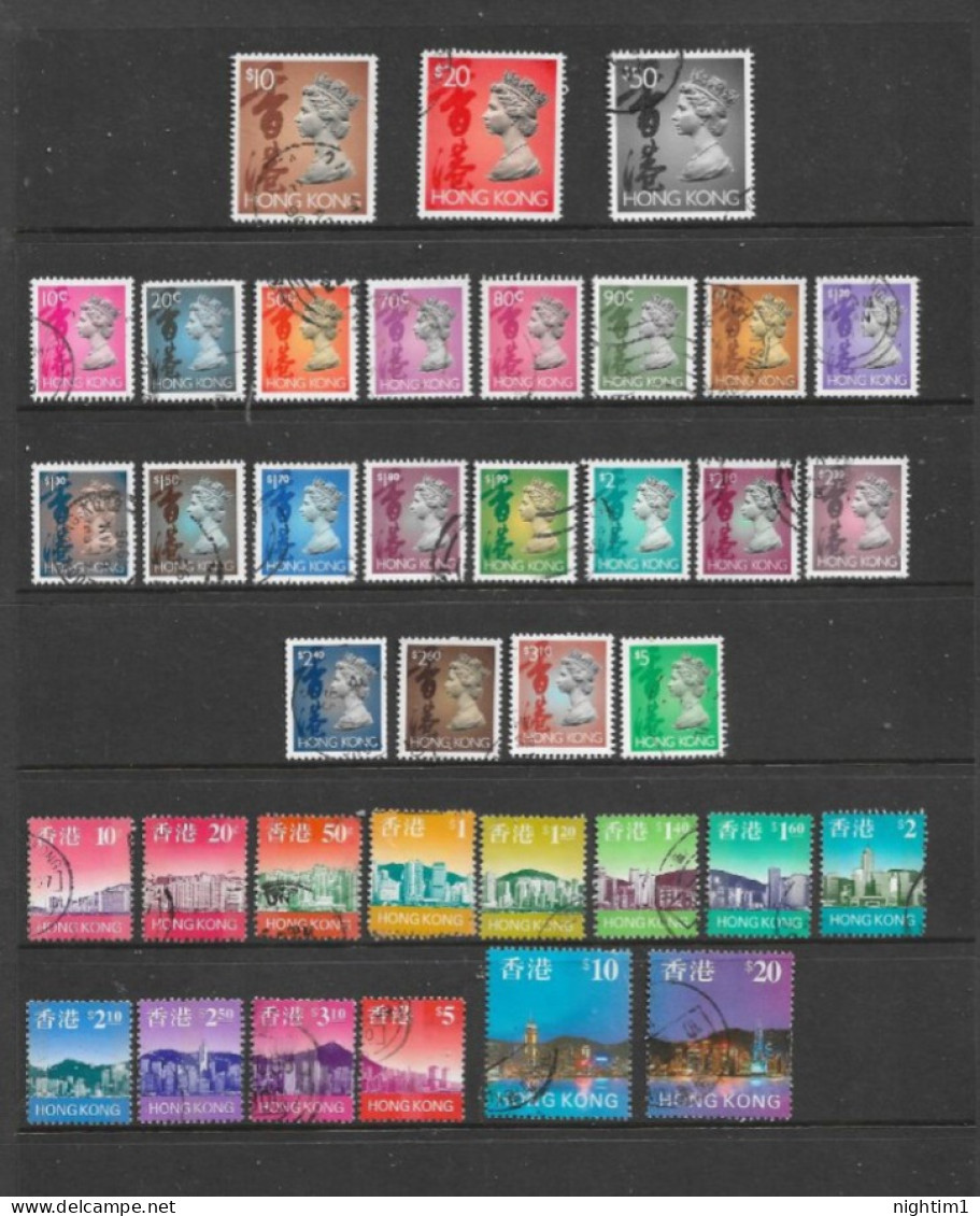 HONG KONG COLLECTION. DEFINITIVE SETS. VALUES TO $50. USED. - Other & Unclassified