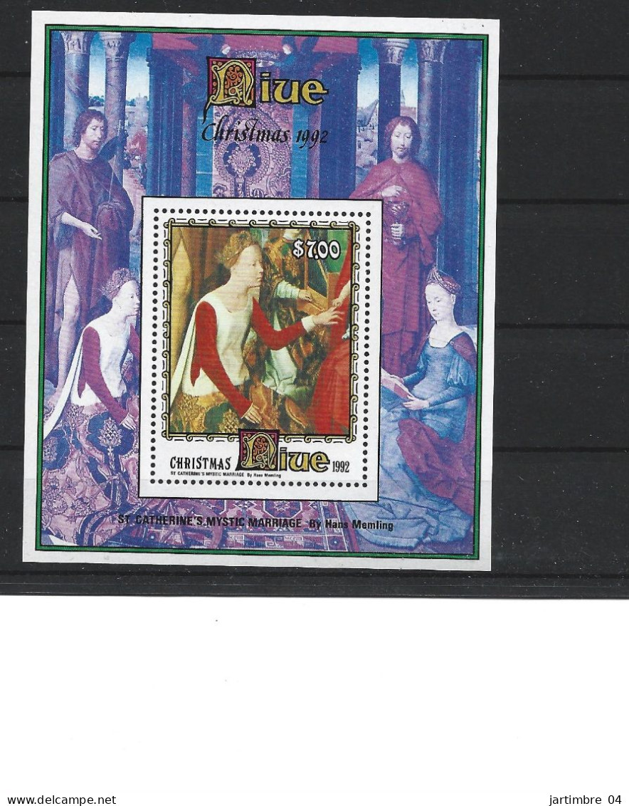 1992 NIUE BF 120** Noël, Tableau Memling, Côte 18.00 - Niue