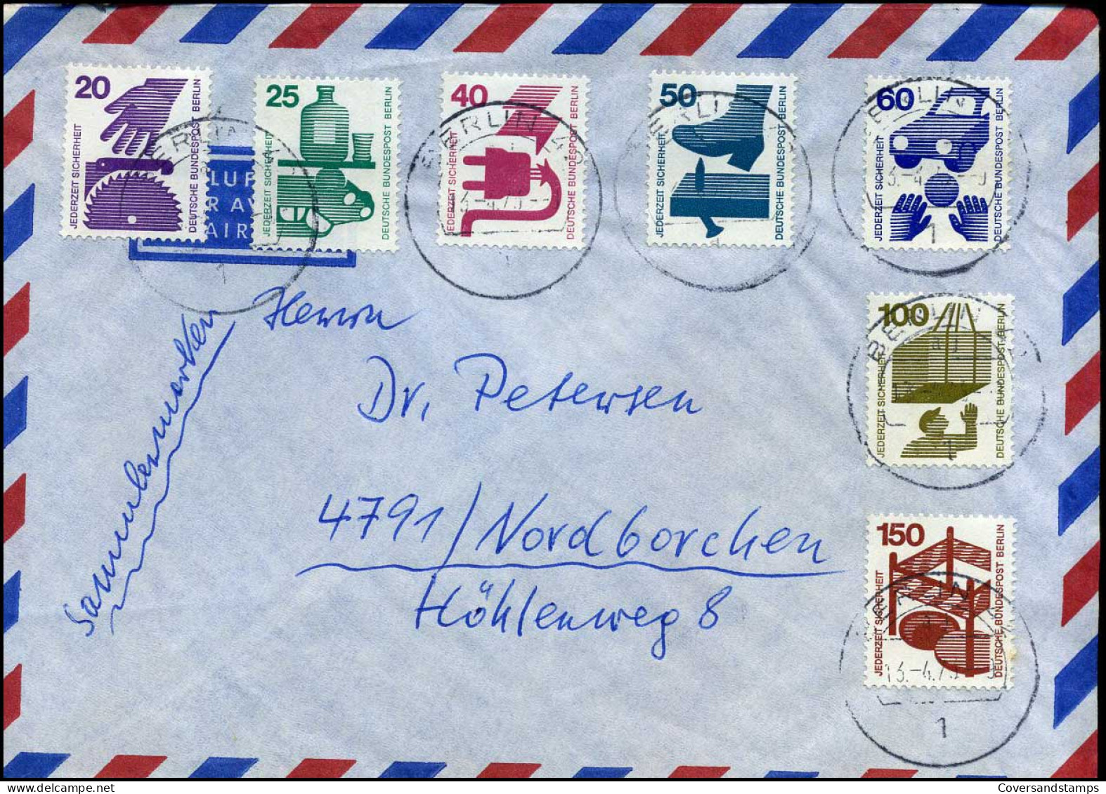 Cover From Berlin To Nordborchen - Briefe U. Dokumente
