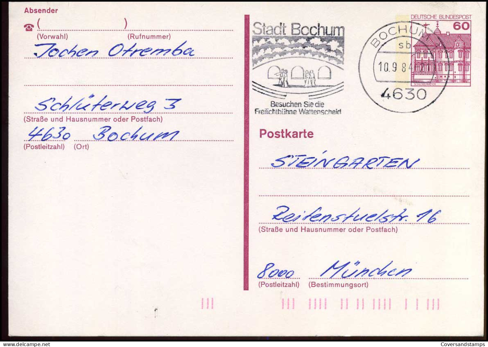 Postkarte  - Cartes Postales - Oblitérées
