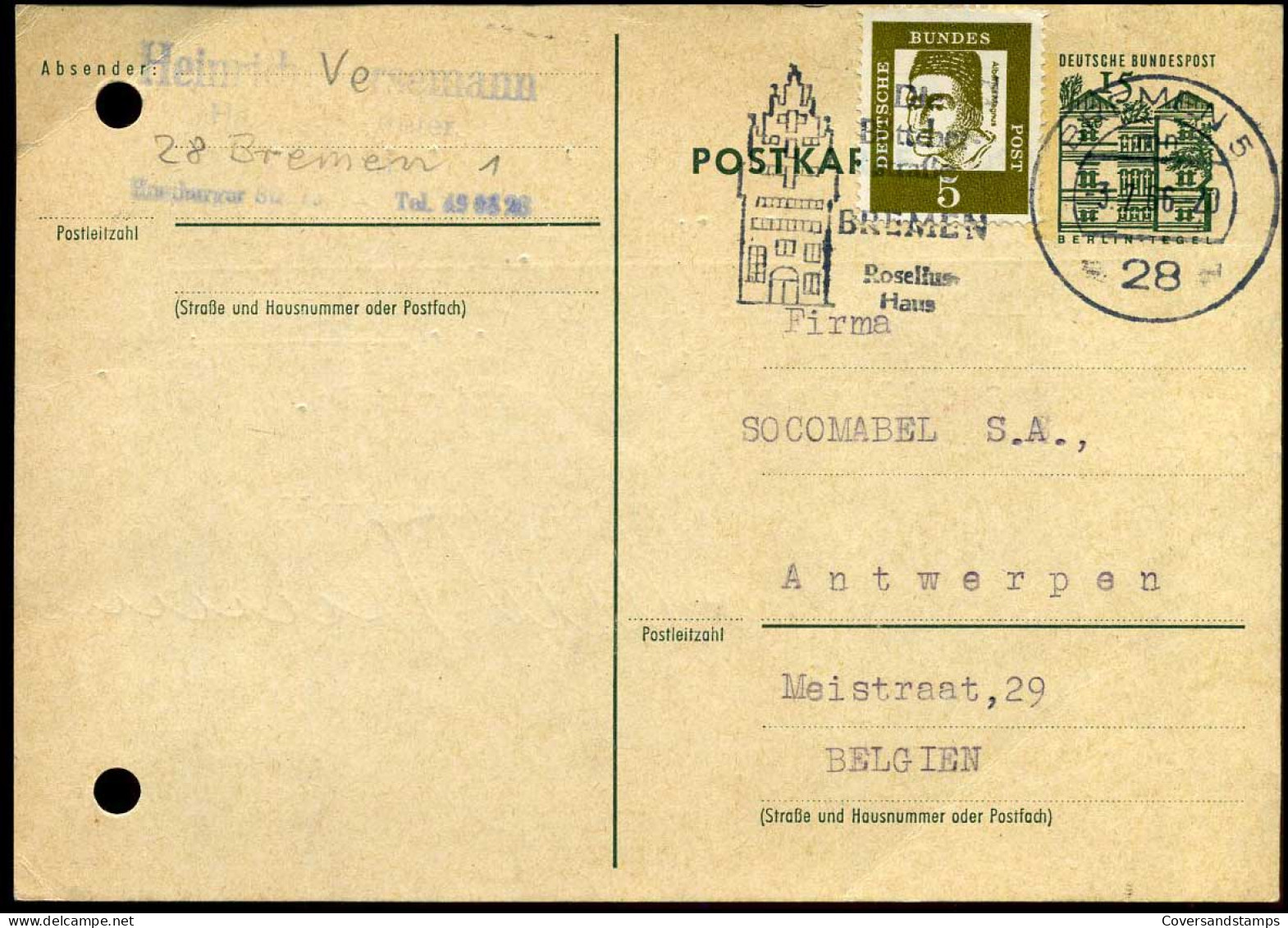 Postkarte To Antwerp, Belgium - Cartes Postales - Oblitérées