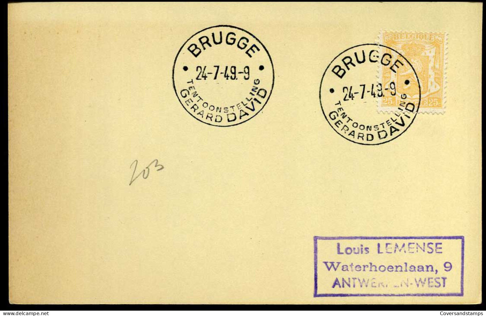 710 Op Kaart - Brugge, Tentoonstelling Gerard David - 1935-1949 Small Seal Of The State