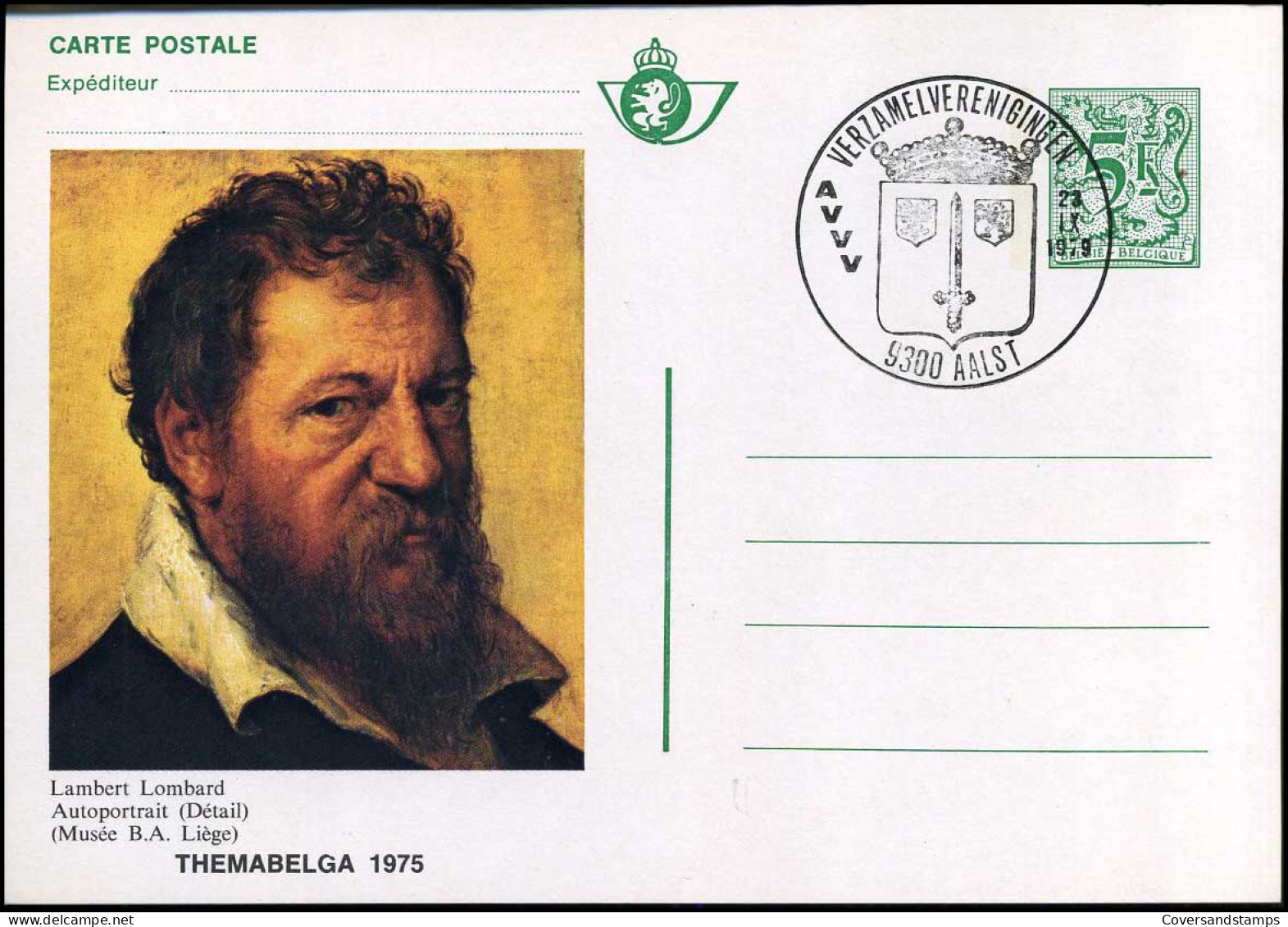 Briefkaart Themabelga 1975 - "AVVV Verzamelverenigingen Aalst" - Herdenkingsdocumenten