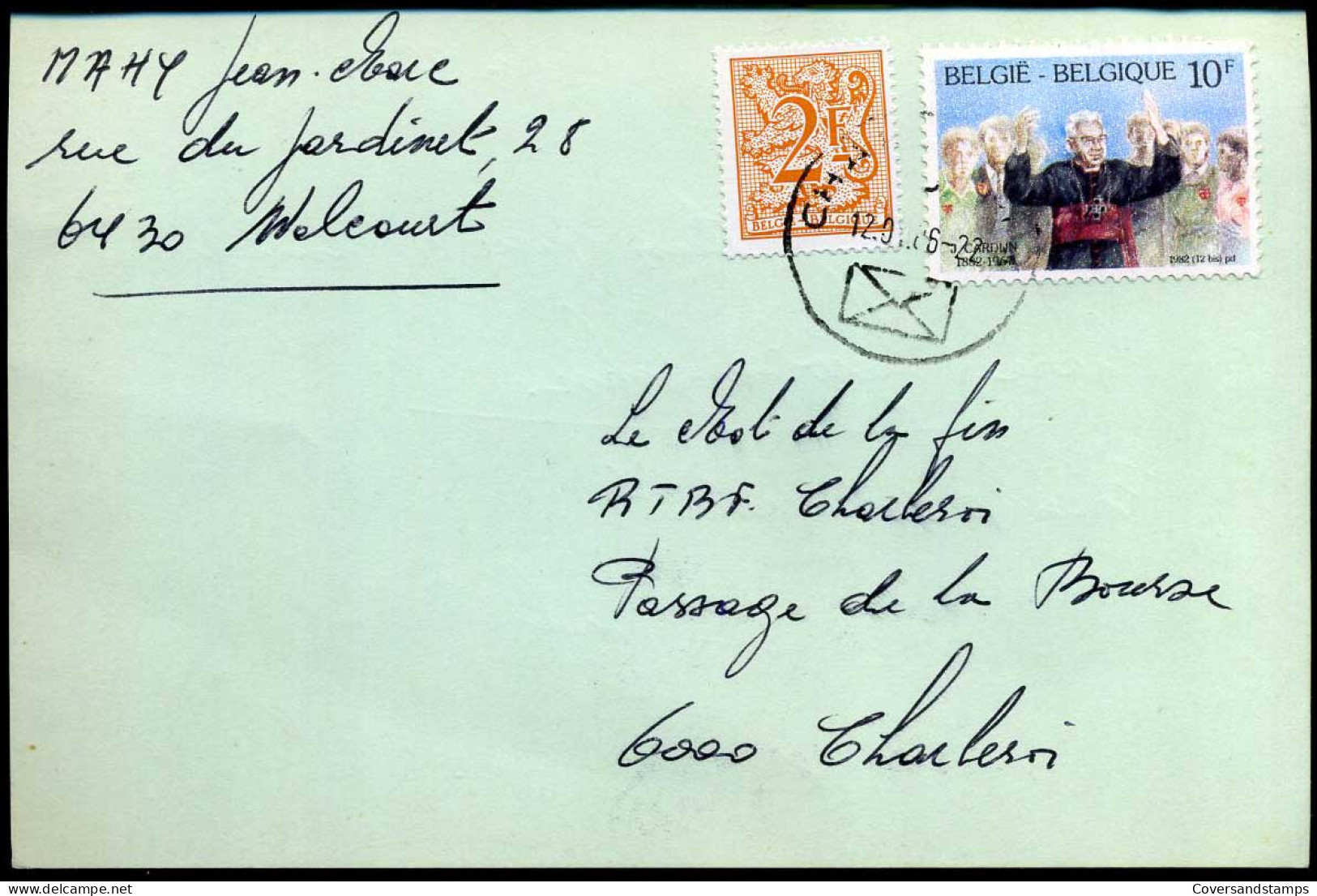 Postkaart Van En Naar Charleroi - Lettres & Documents