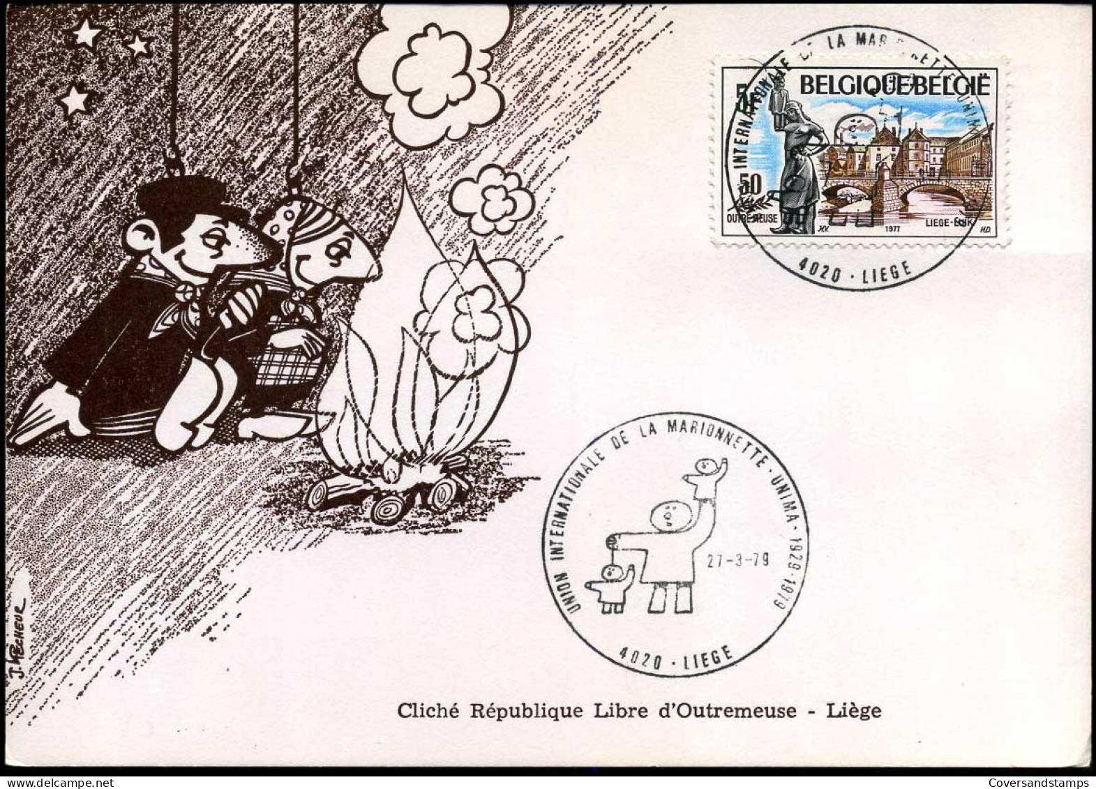 1872 Op Souvenir "Cliché République Libre D'Outremeuse - Liège" - Storia Postale