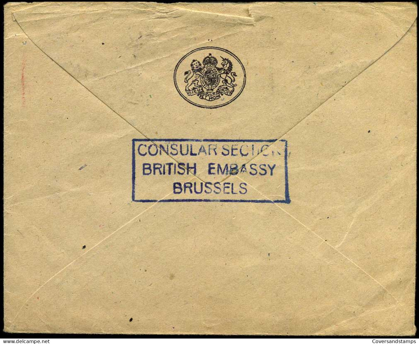 Cover From Bruxelles To Blackpool, England - "Consular Sector, British Embassy, Brussels" - Storia Postale