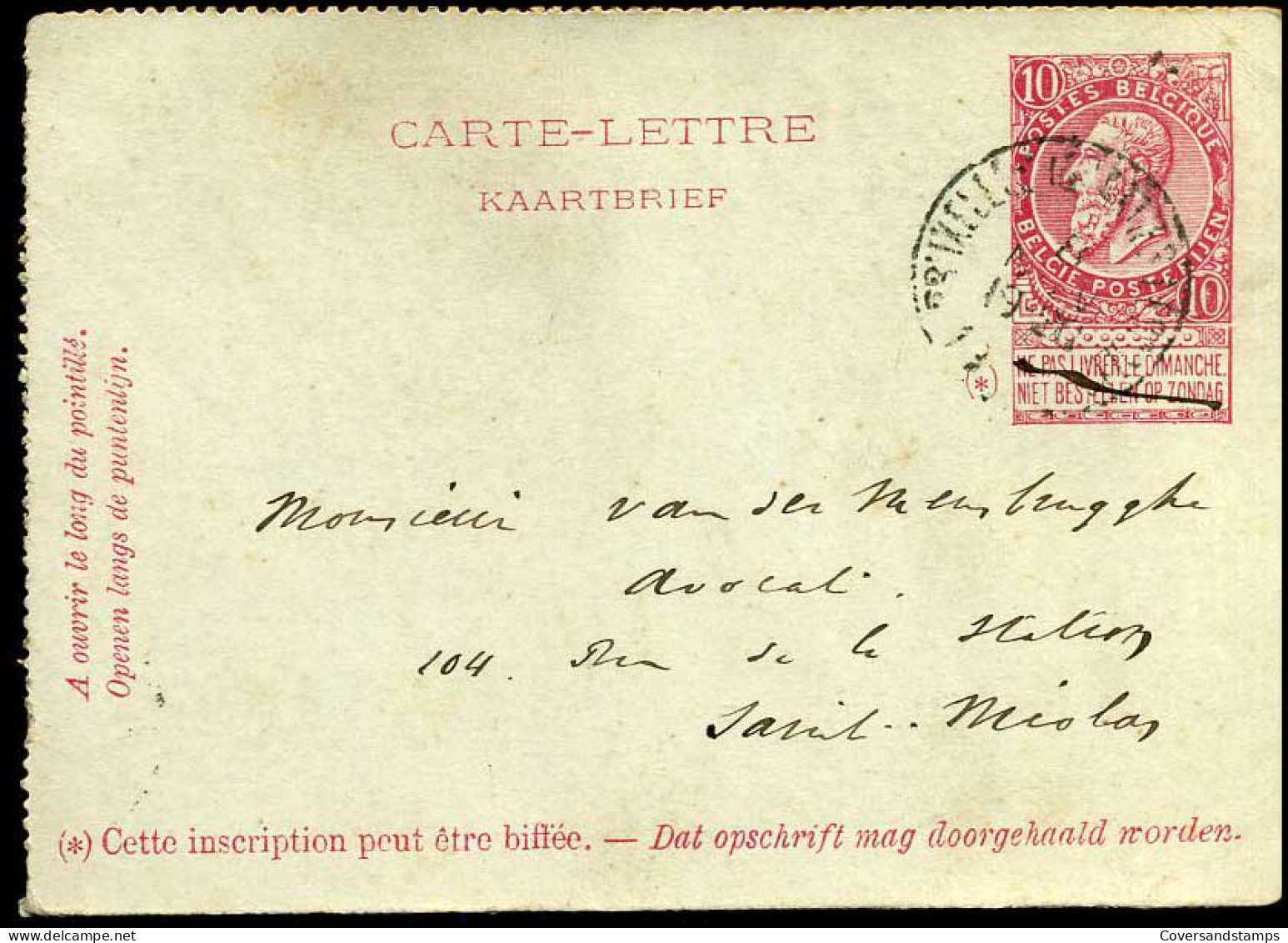 Kaartbrief / Carte-lettre - 1901 - Omslagbrieven